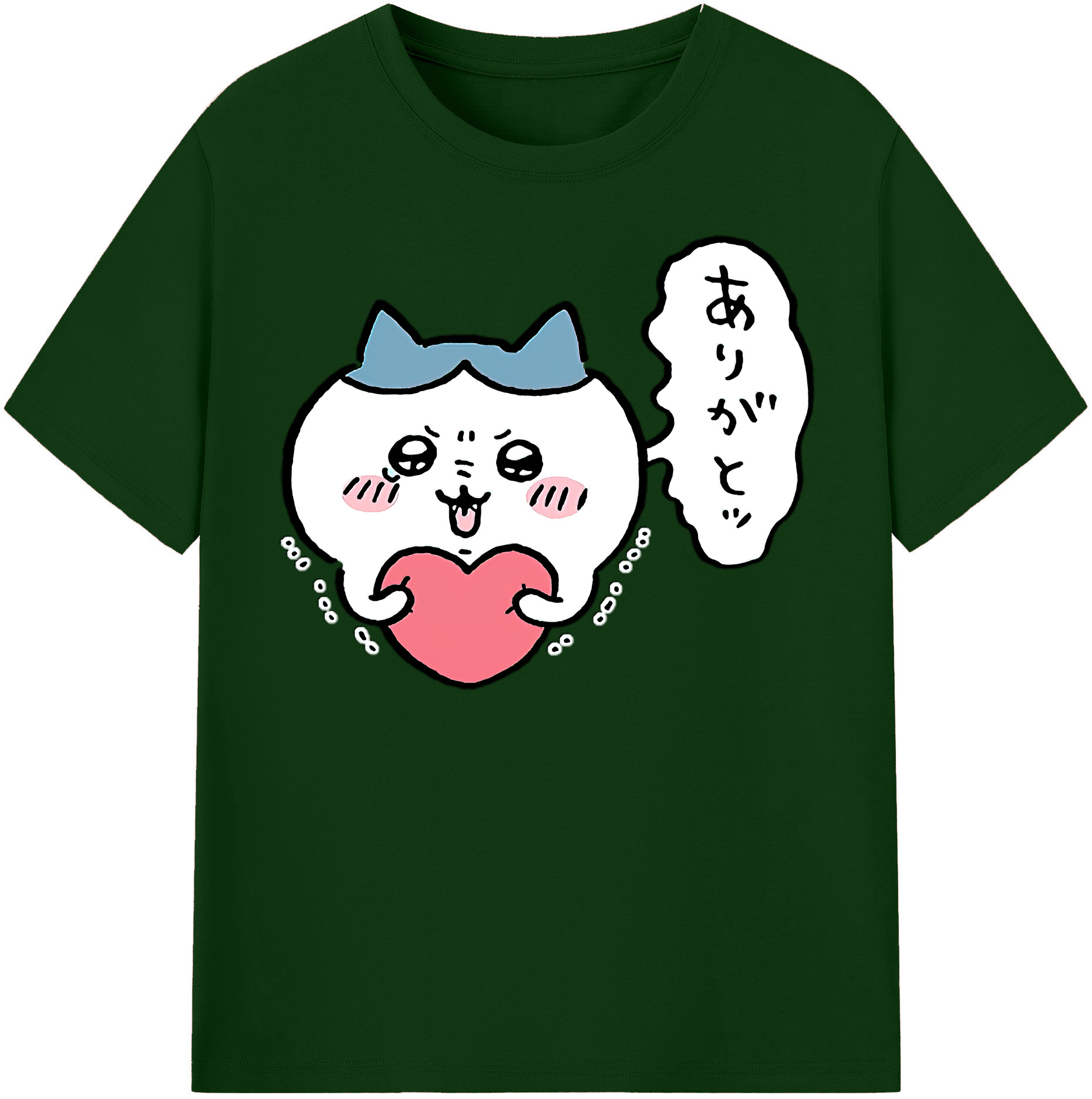 （画像用） ちいかわ ハチワレ Chii-kawa hachiware 綿100％半袖Tシャツ（フロントプリント）